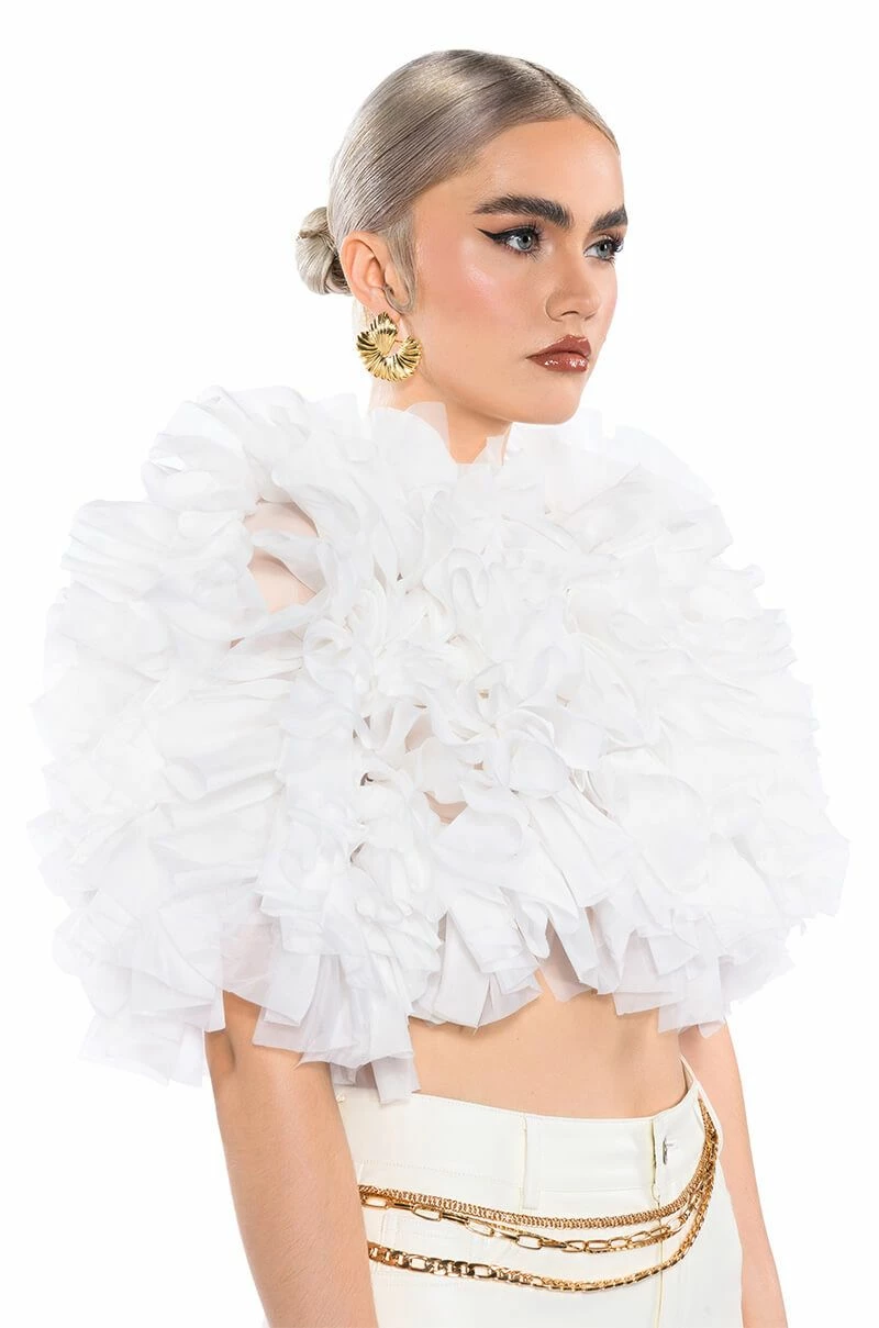 MUST BE DREAMING RUFFLE CROP BLOUSE - Image 2