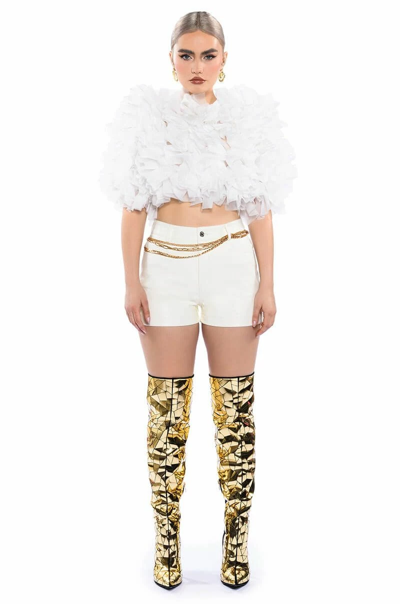 MUST BE DREAMING RUFFLE CROP BLOUSE - Image 3