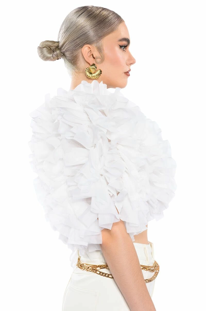 MUST BE DREAMING RUFFLE CROP BLOUSE - Image 5