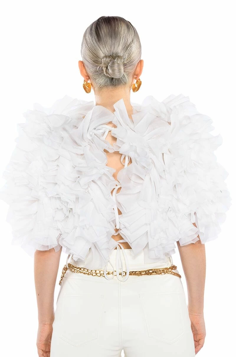 MUST BE DREAMING RUFFLE CROP BLOUSE - Image 6