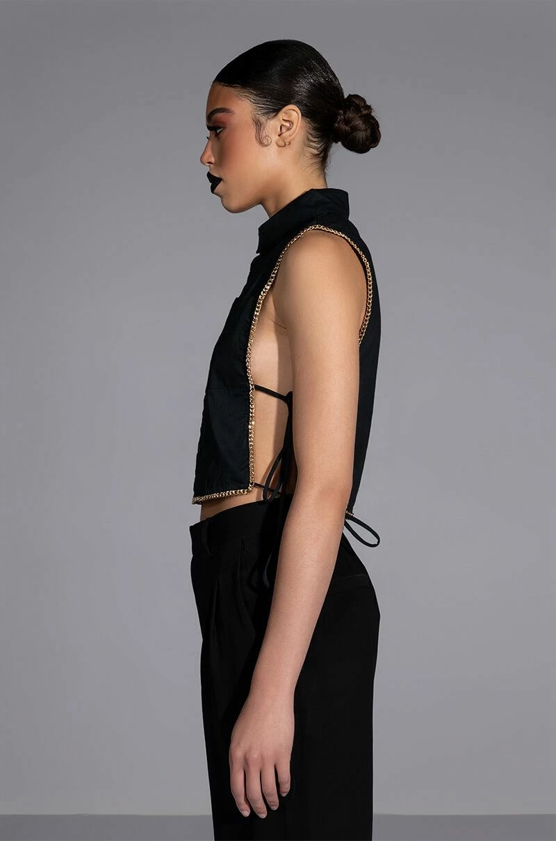 MY TIME BUTTON DOWN SLEEVELESS BLOUSE - Image 4