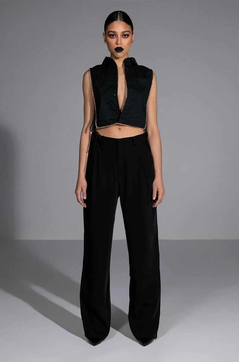 MY TIME BUTTON DOWN SLEEVELESS BLOUSE - Image 7