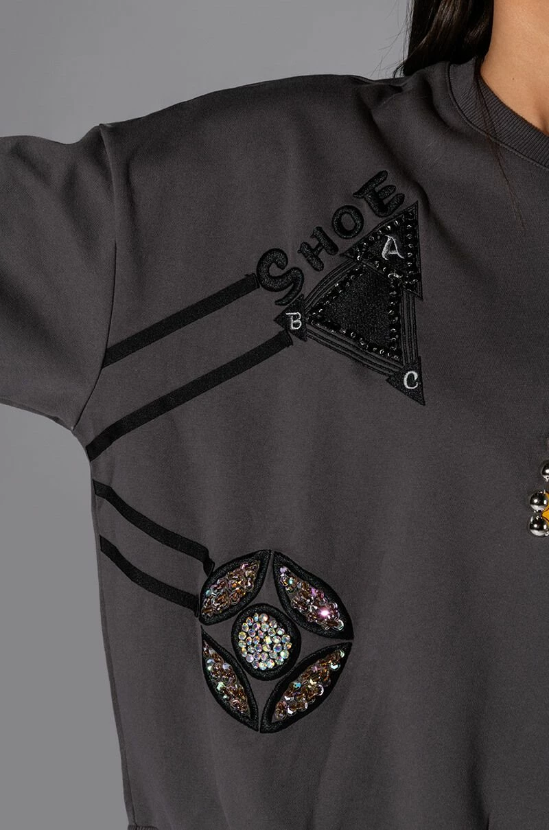 NALLY EMBELLISHED COLORBLOCK CREW NECK SWEATSHIRT - Image 9