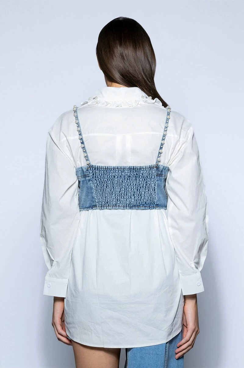 NASHVILLE NIGHTS EMBELLISHED BUTTON DOWN TOP - Image 8