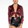NAYELLI SATIN TIE FRONT BODYSUIT