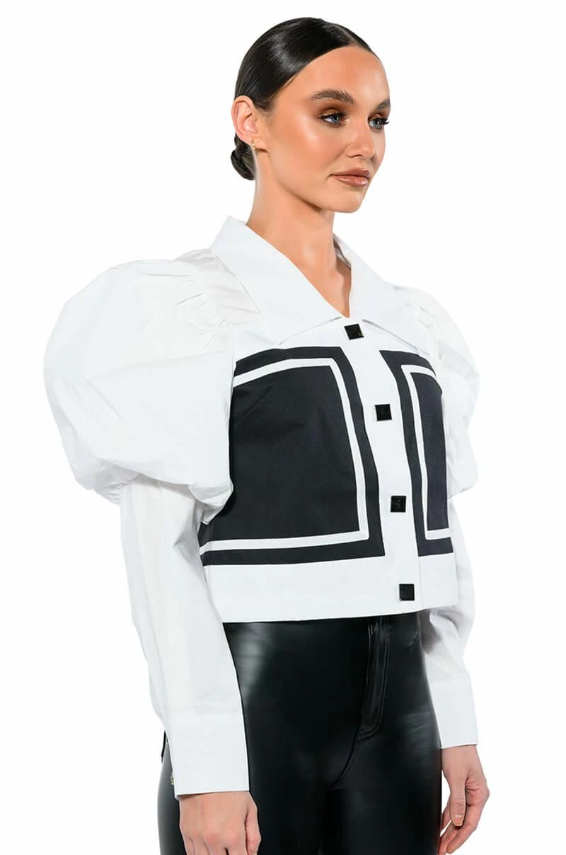 NEWS TO YOU BUTTON DOWN BLOUSE - Image 3