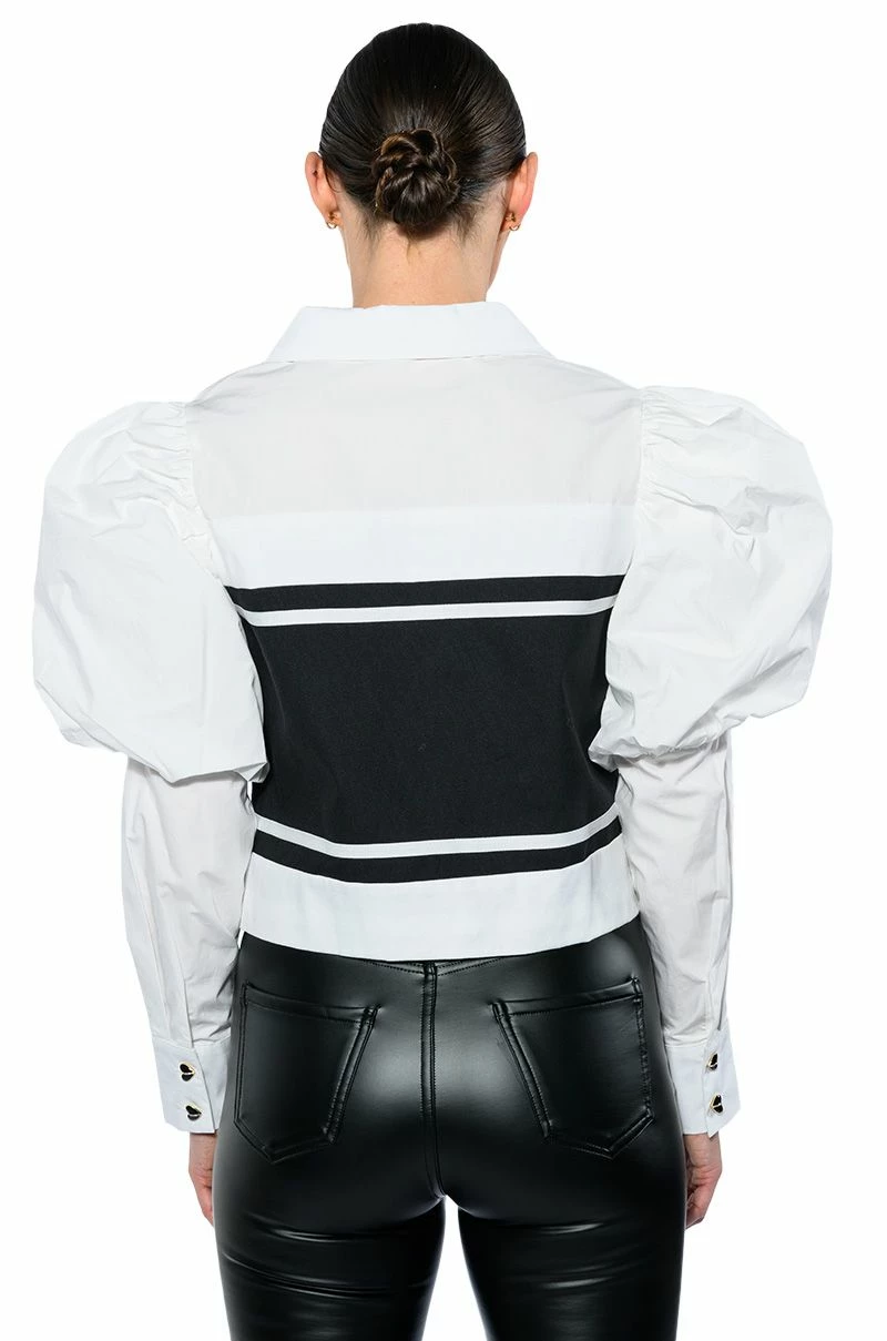 NEWS TO YOU BUTTON DOWN BLOUSE - Image 7