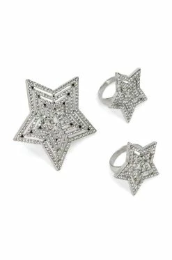 NORTH STAR RHINESTONE RING SET