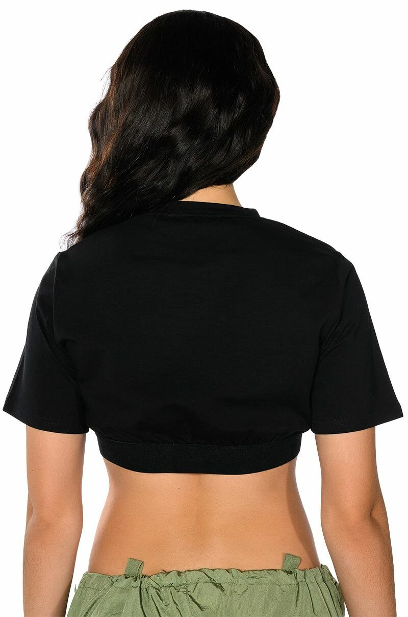 NOT YOUR BABE CROPPED SHORT SLEEVE CREW NECK TSHIRT - Image 6