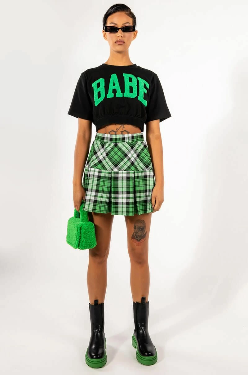 NOT YOUR BABE CROPPED SHORT SLEEVE CREW NECK TSHIRT