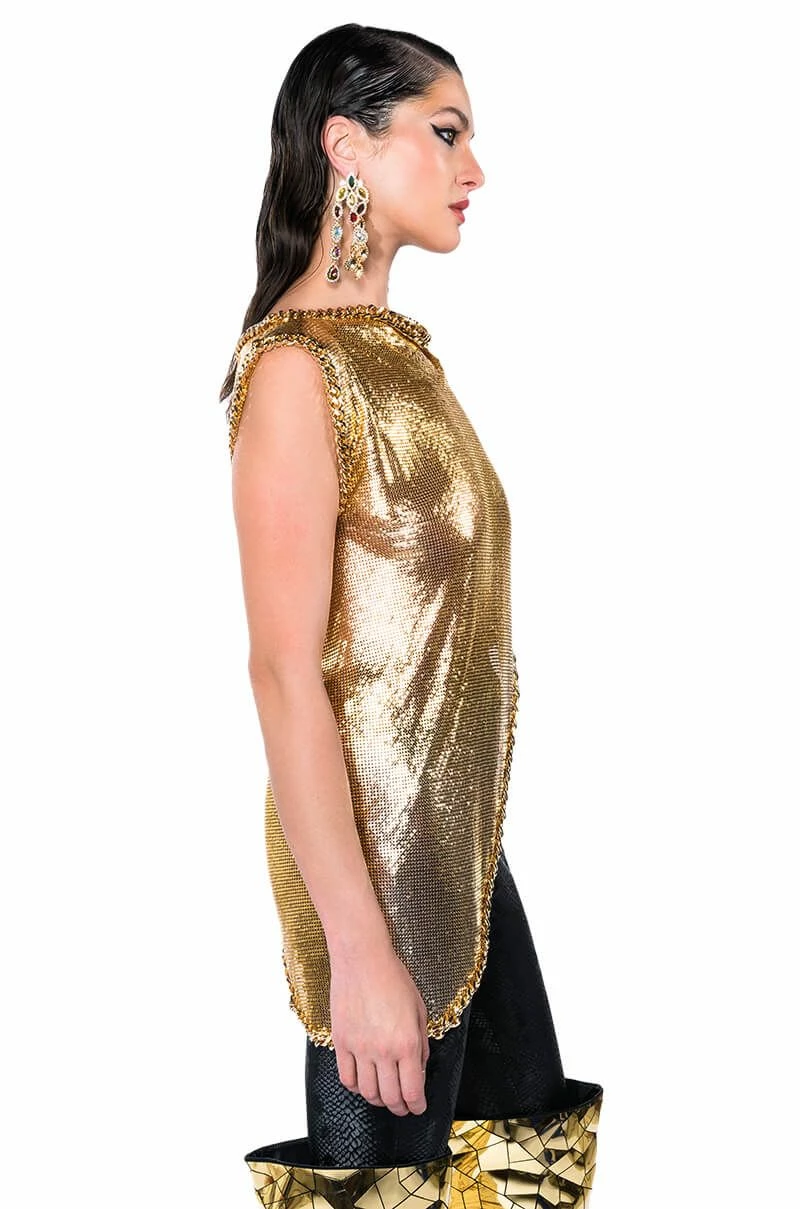 ON THE ROCKS SHORT SLEEVE ASYMMETRICAL CHAINMAIL BLOUSE - Image 11