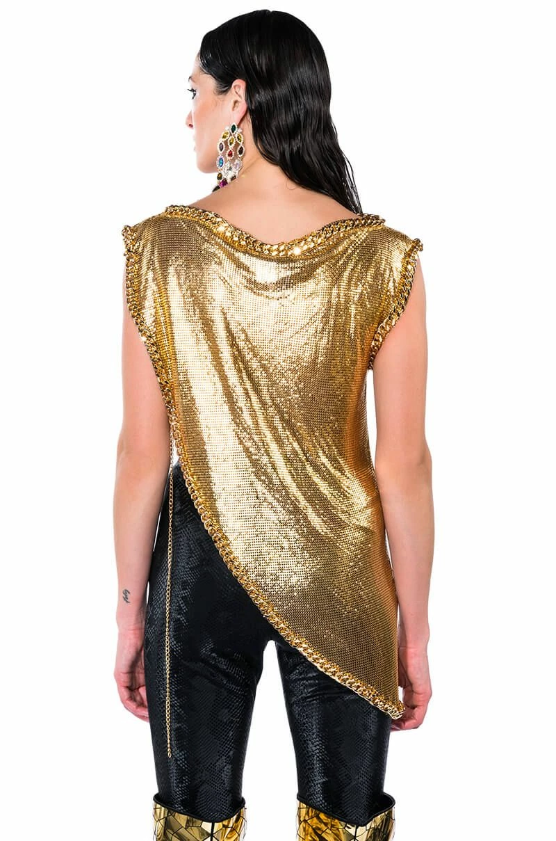 ON THE ROCKS SHORT SLEEVE ASYMMETRICAL CHAINMAIL BLOUSE - Image 13