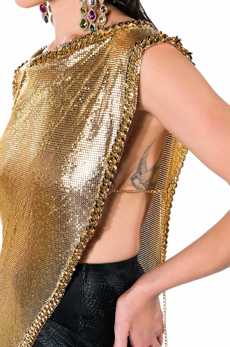 ON THE ROCKS SHORT SLEEVE ASYMMETRICAL CHAINMAIL BLOUSE - Image 14