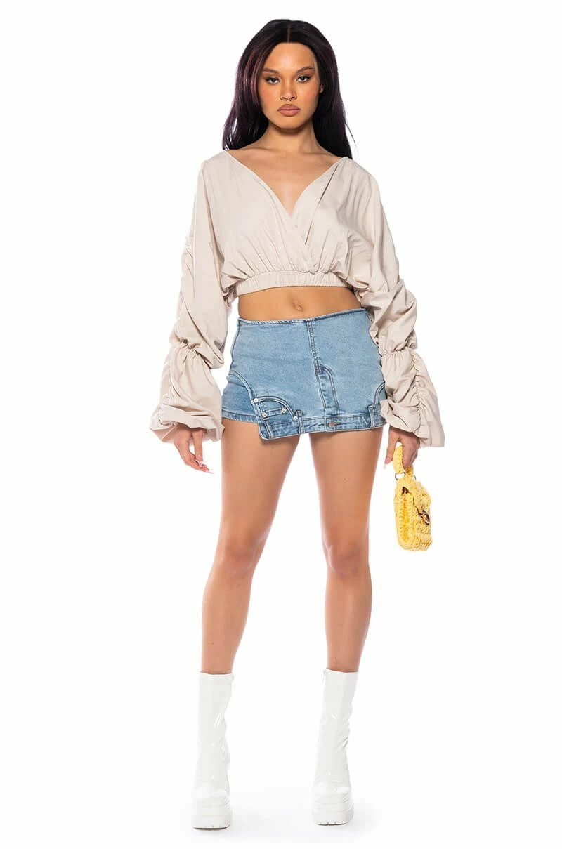 OPHELIA RUCHED LONG SLEEVE BLOUSE - Image 3