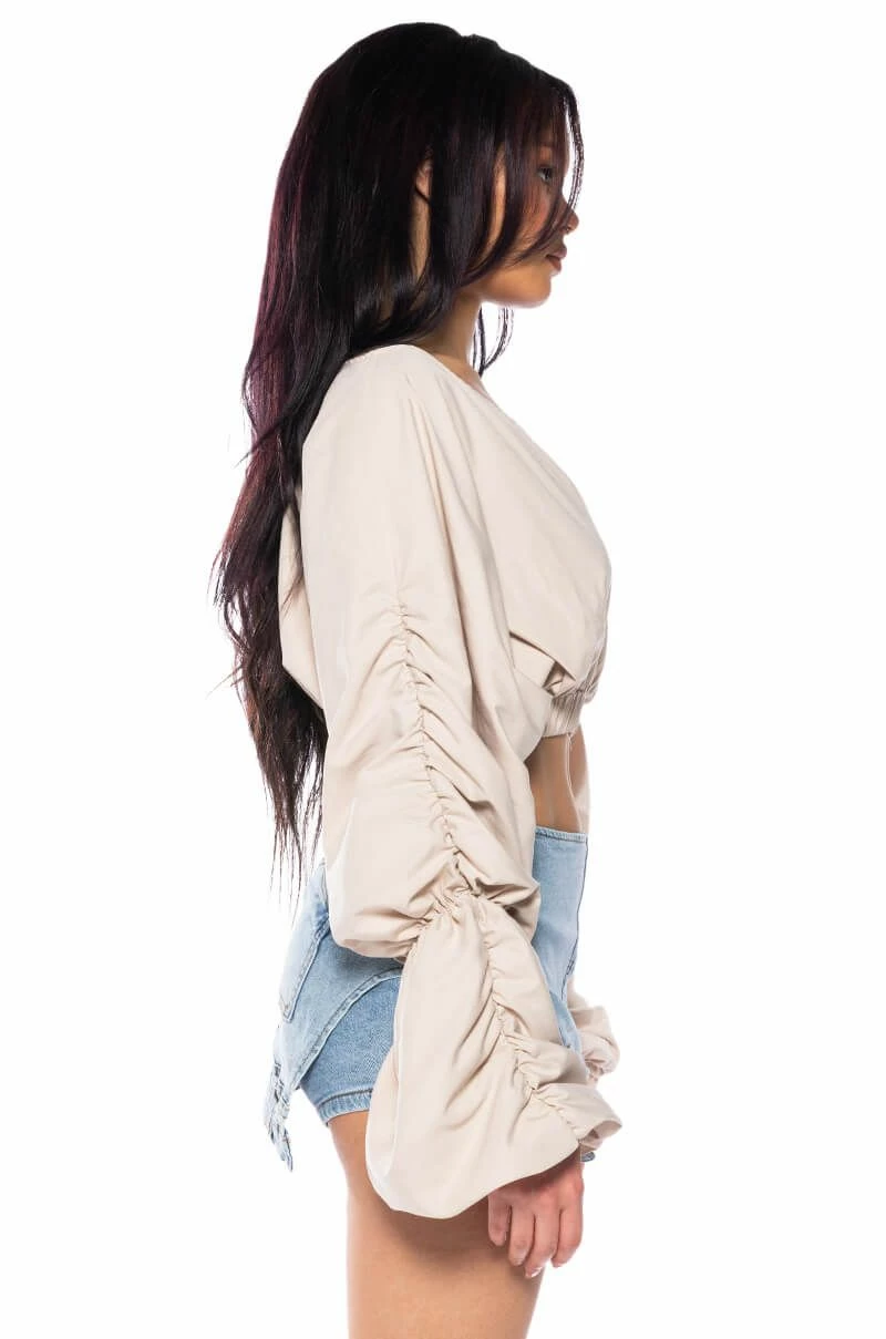 OPHELIA RUCHED LONG SLEEVE BLOUSE - Image 5