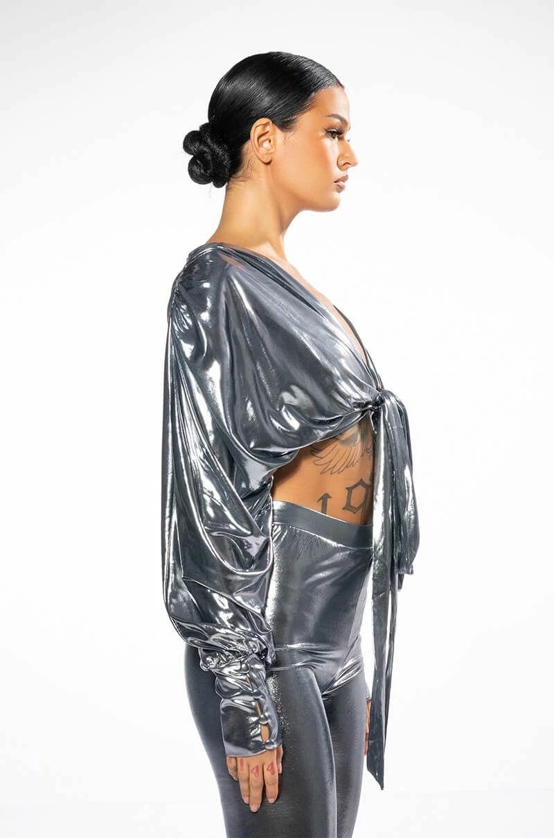 PAPARAZZI SHINE TIE FRONT TOP AND LEGGING SET - Image 6