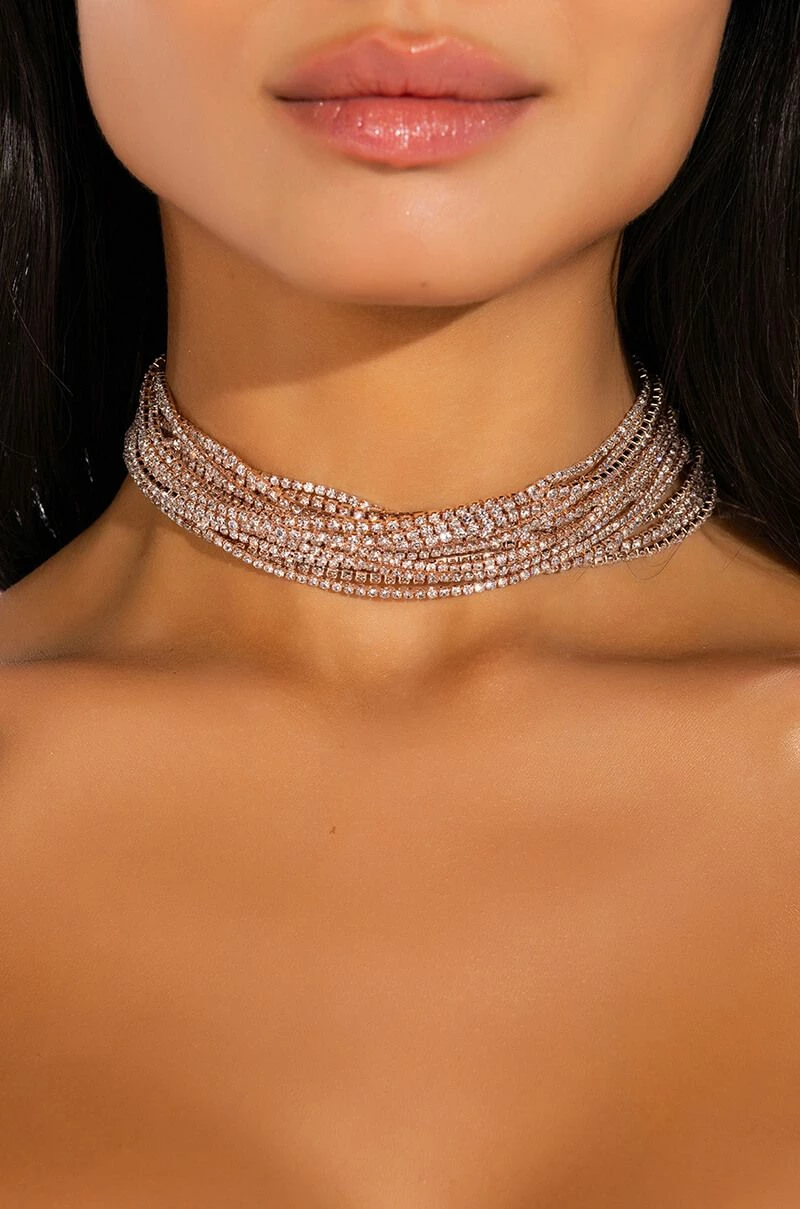 PARIS ROSEY RHINESTONE CHOKER - Image 3