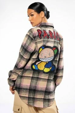 PETIT A PETIT RHINESTONE EMBELLISHED PATCH BUTTON DOWN