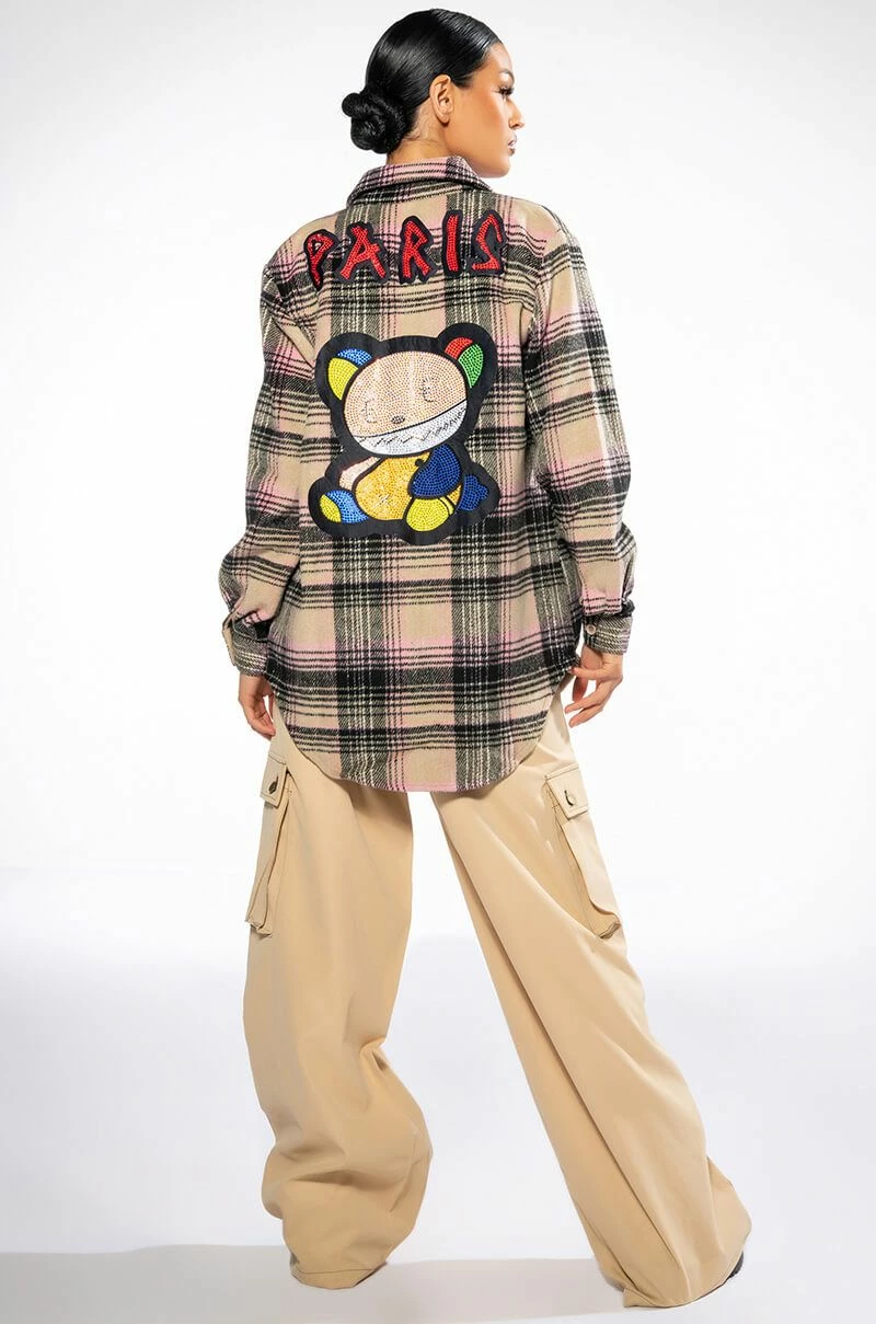 PETIT A PETIT RHINESTONE EMBELLISHED PATCH BUTTON DOWN - Image 2