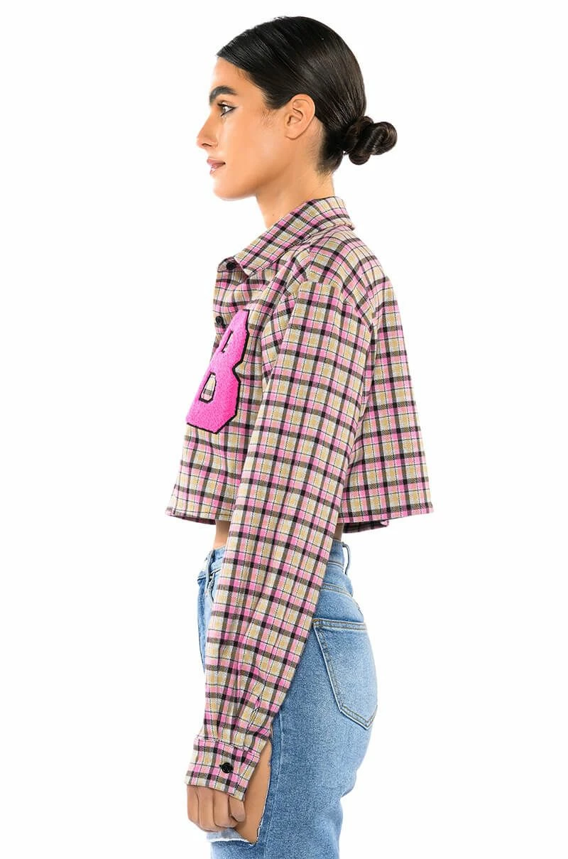 PLAID B LONG SLEEVE BLOUSE - Image 3