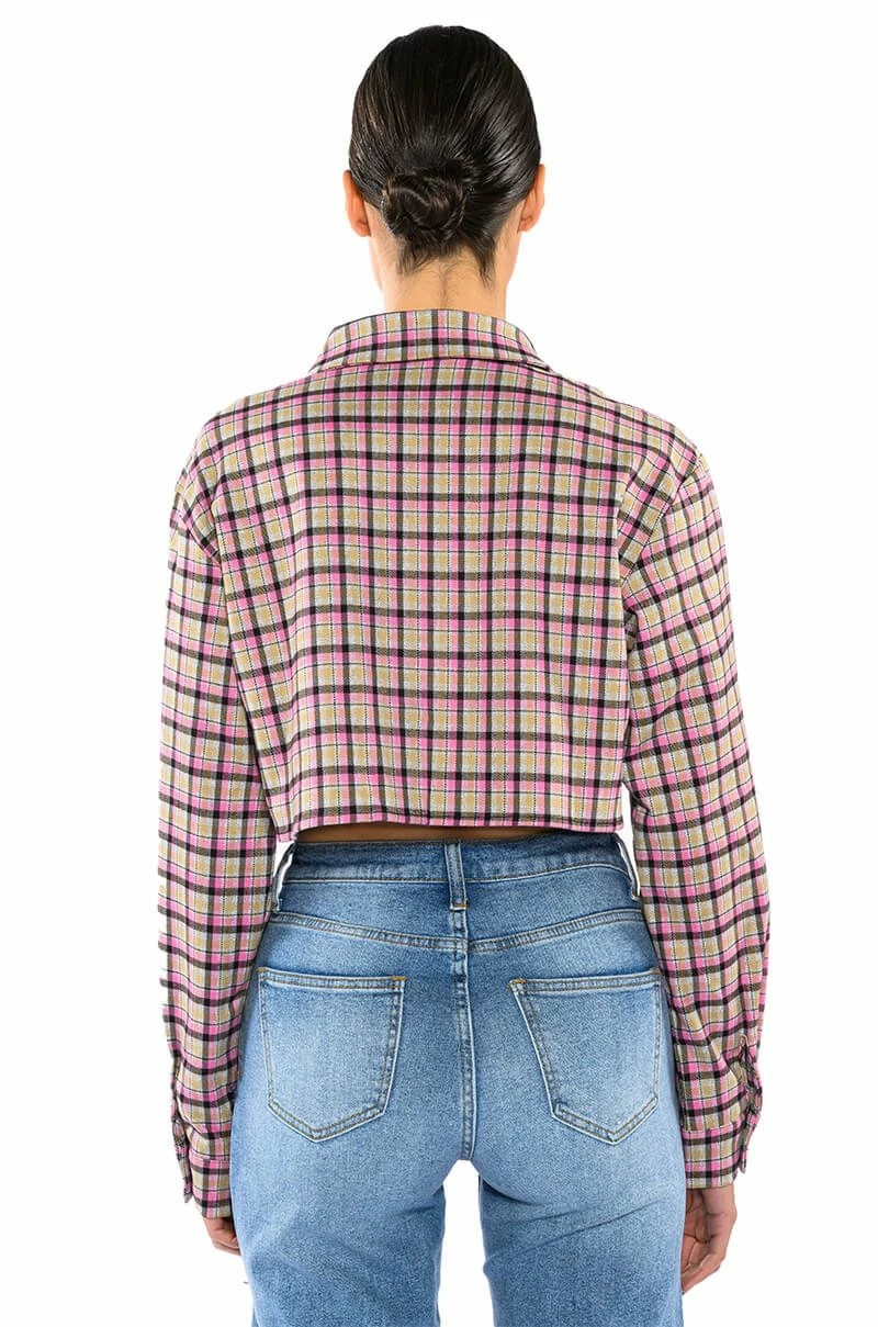 PLAID B LONG SLEEVE BLOUSE - Image 4