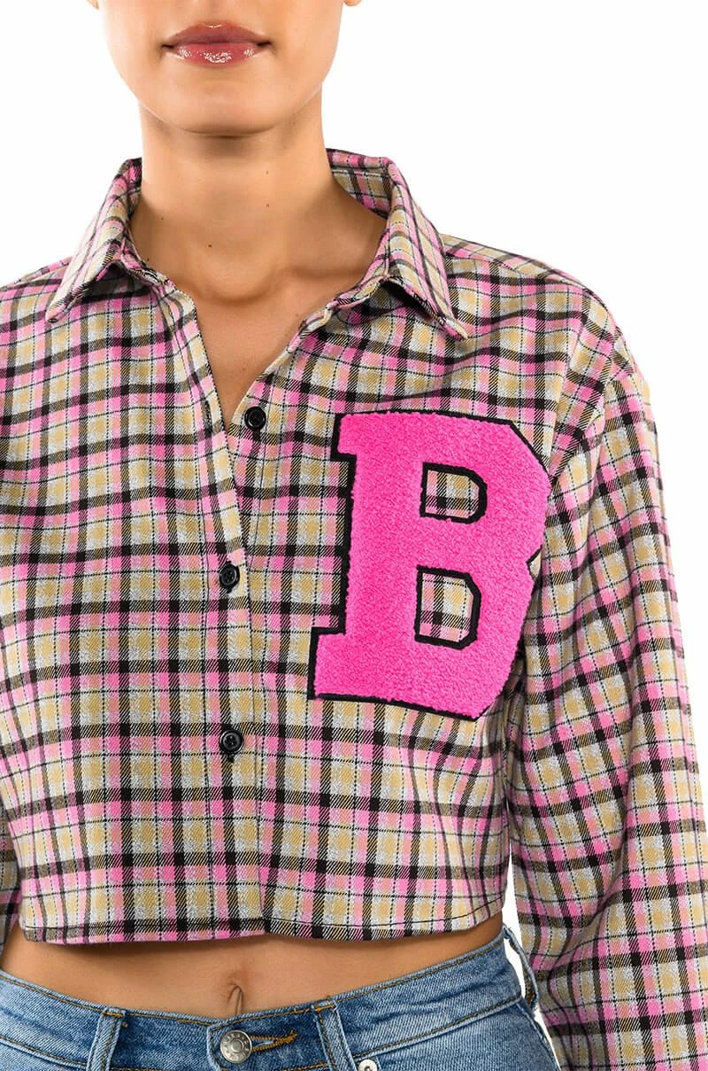 PLAID B LONG SLEEVE BLOUSE - Image 5