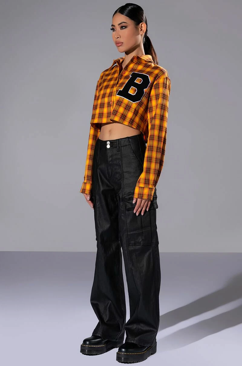PLAID B LONG SLEEVE BLOUSE - Image 3