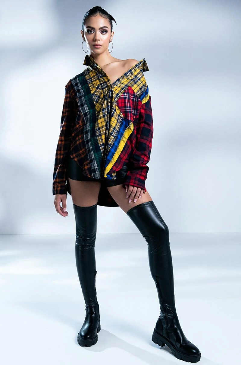 PLAID OBSESSION LONG SLEEVE BLOUSE - Image 2