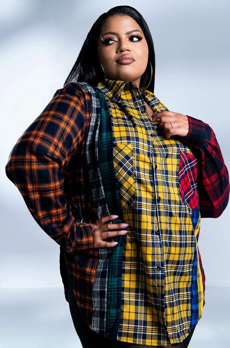 PLAID OBSESSION LONG SLEEVE BLOUSE - Image 8