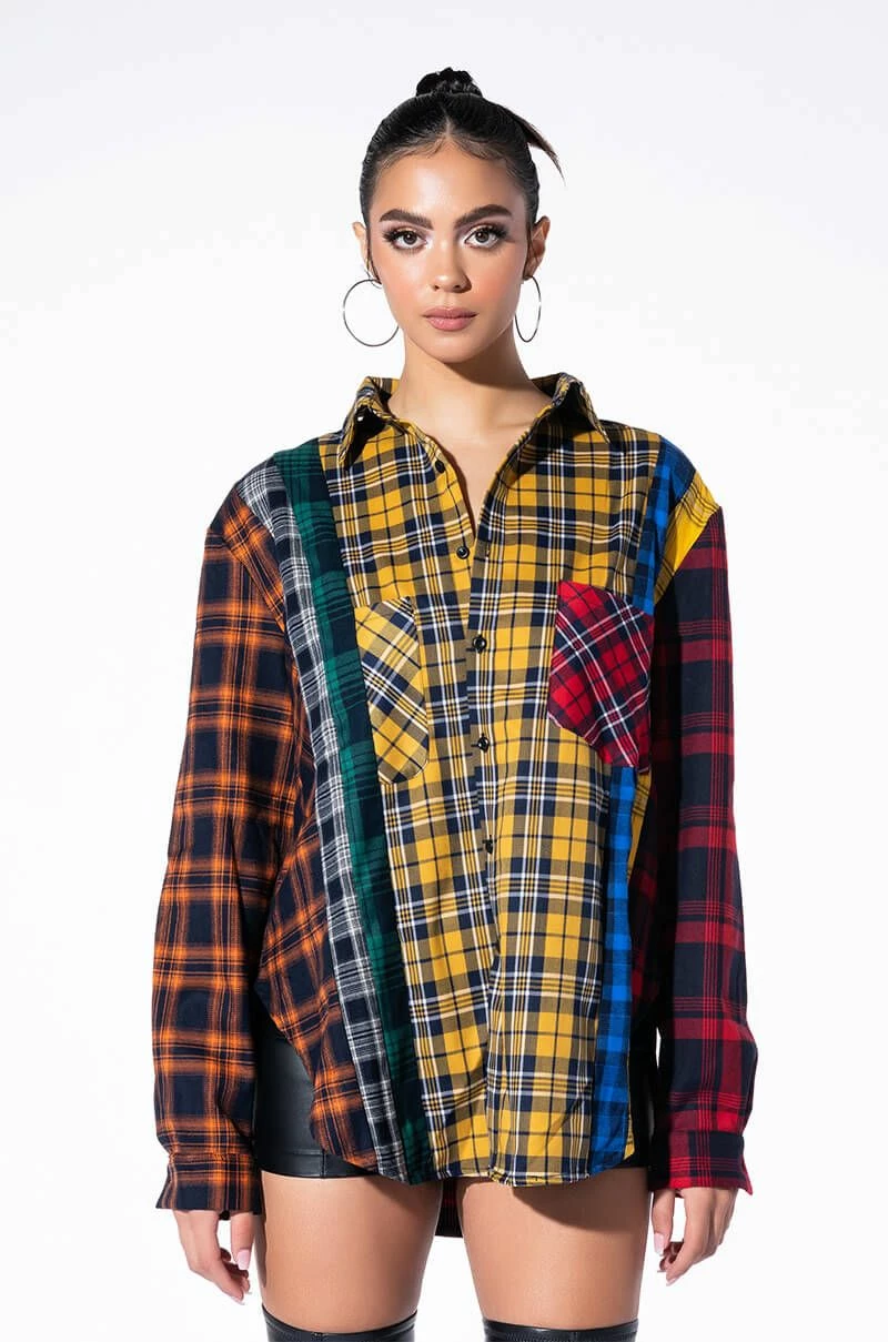 PLAID OBSESSION LONG SLEEVE BLOUSE - Image 3