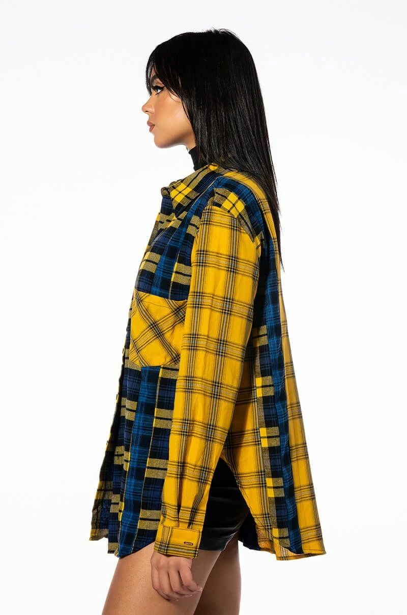 PLAID ROMANCE BUTTON DOWN BLOUSE - Image 4