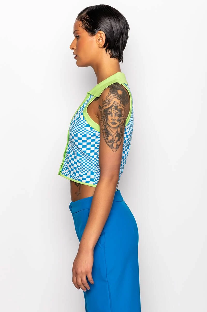 PLAY IT AGAIN CROPPED COLLARED TOP - Image 8