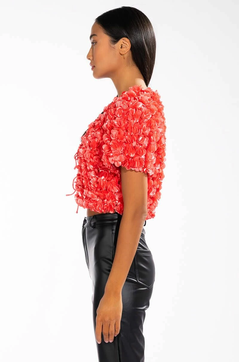 POISON PARADISE SHORT SLEEVE TIE FRONT TOP - Image 4