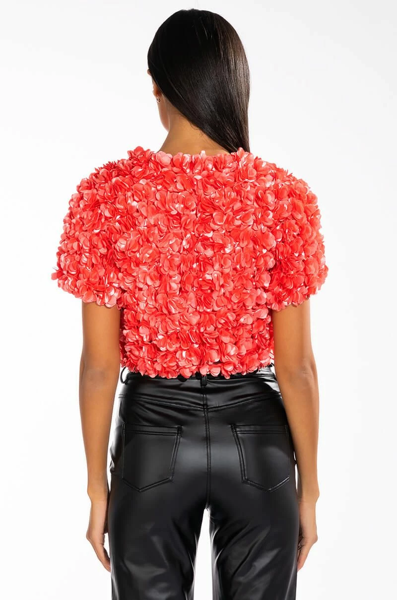 POISON PARADISE SHORT SLEEVE TIE FRONT TOP - Image 5