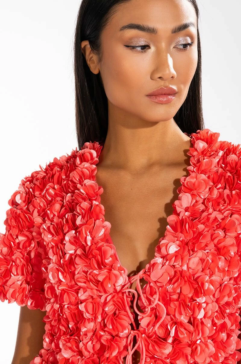 POISON PARADISE SHORT SLEEVE TIE FRONT TOP - Image 6