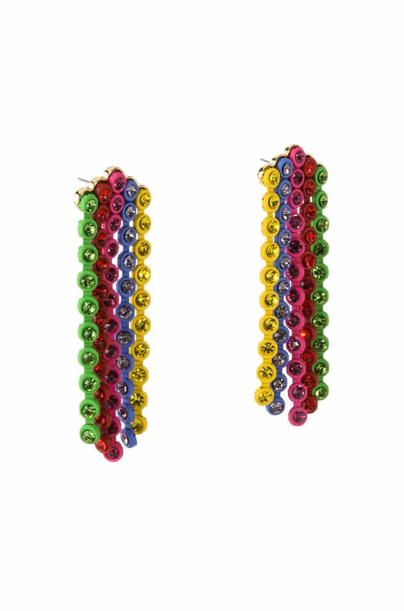 RAINBOW ROAD RHINESTONE CHANDELIER EARRINGS - Image 2