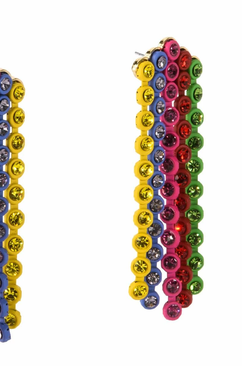 RAINBOW ROAD RHINESTONE CHANDELIER EARRINGS - Image 3