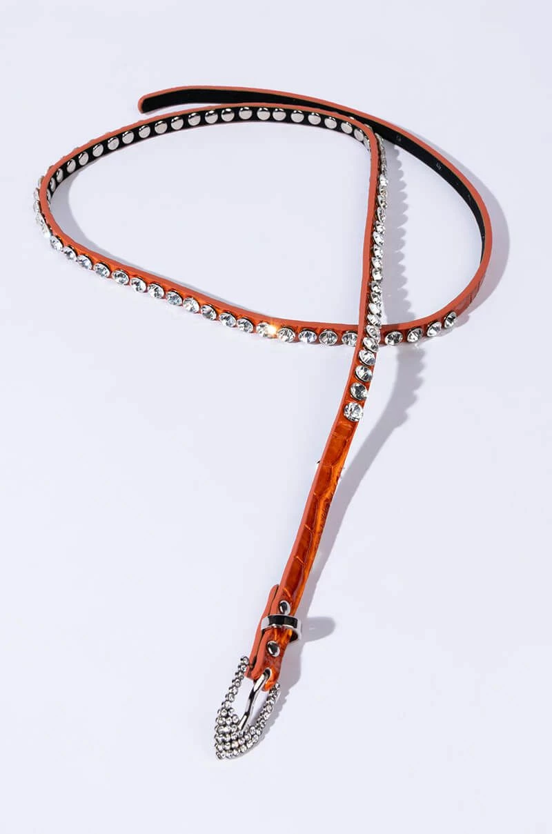 RANGER ORANGE RHINESTONE BELT