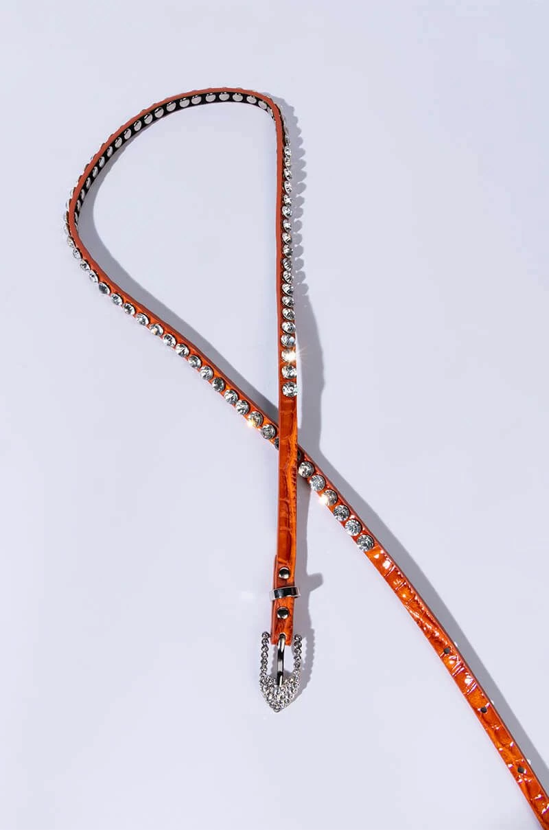 RANGER ORANGE RHINESTONE BELT - Image 2