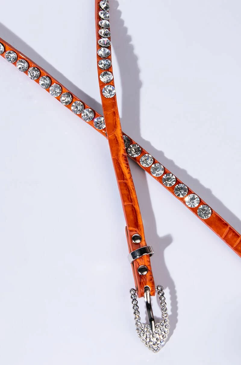 RANGER ORANGE RHINESTONE BELT - Image 3