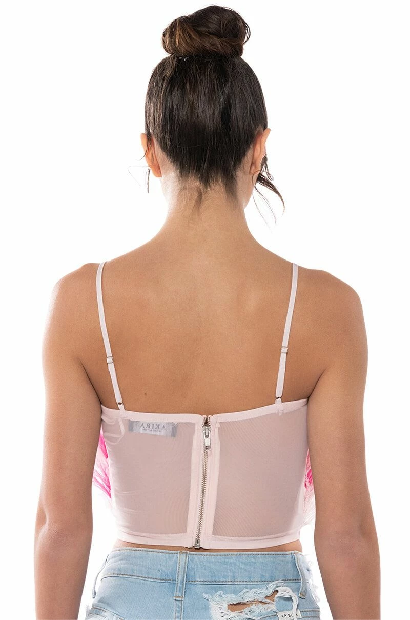REAL OSTRICH FEATHER TOP IN PINK MULTI - Image 5