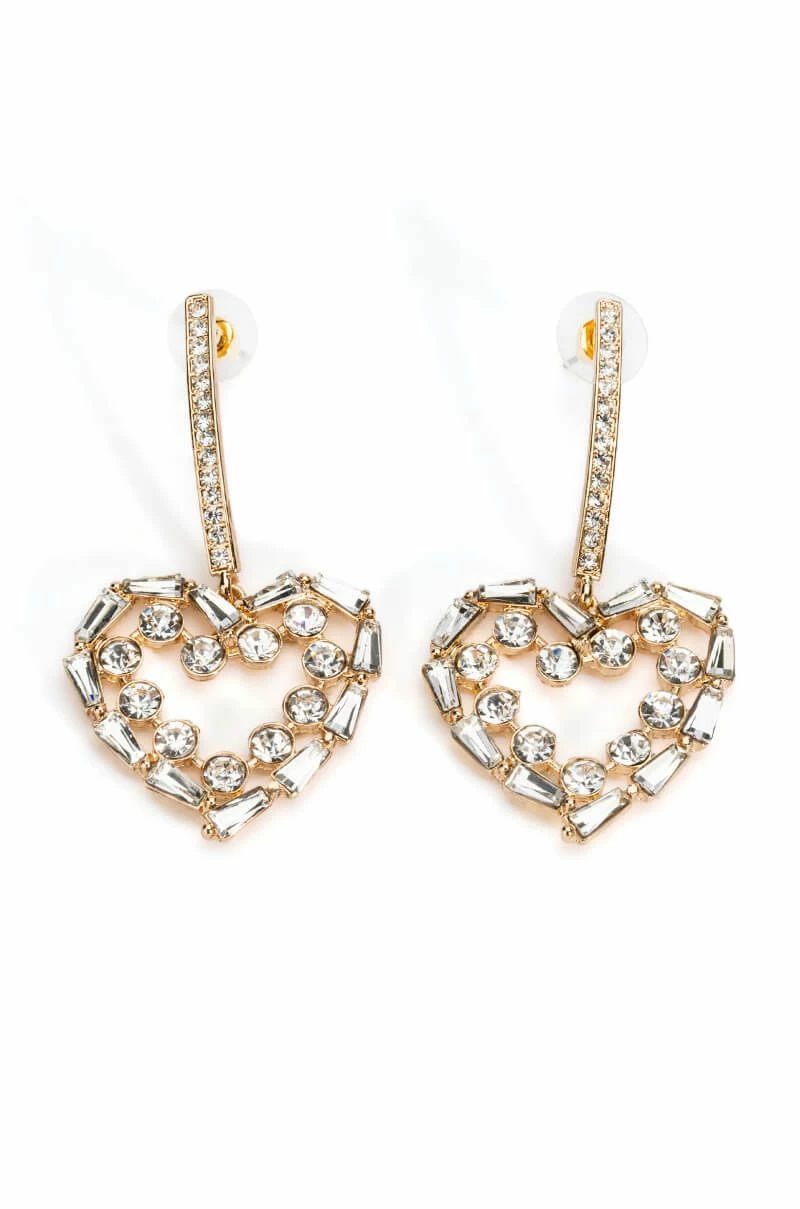 PIECE OF MY HEART RHINESTONE DROP EARRINGS