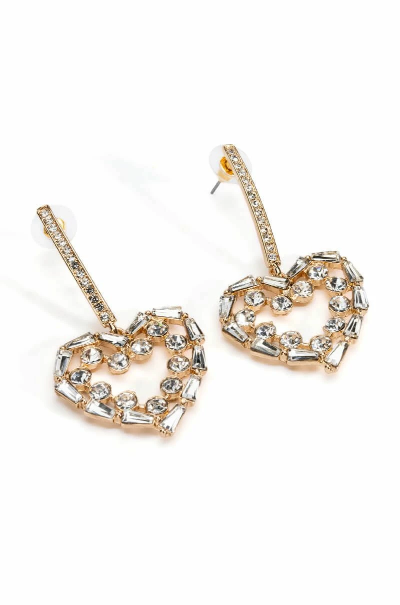 PIECE OF MY HEART RHINESTONE DROP EARRINGS - Image 2