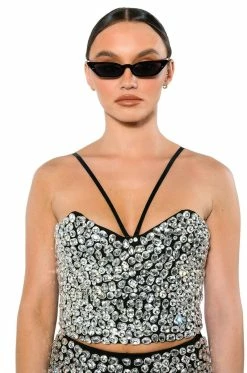 RICH WITH JEWELS CROP TANK TOP