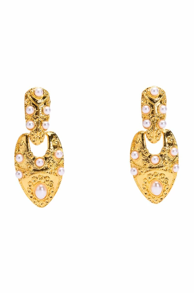 RODIN PEARL EMBELLISHED DROP EARRINGS