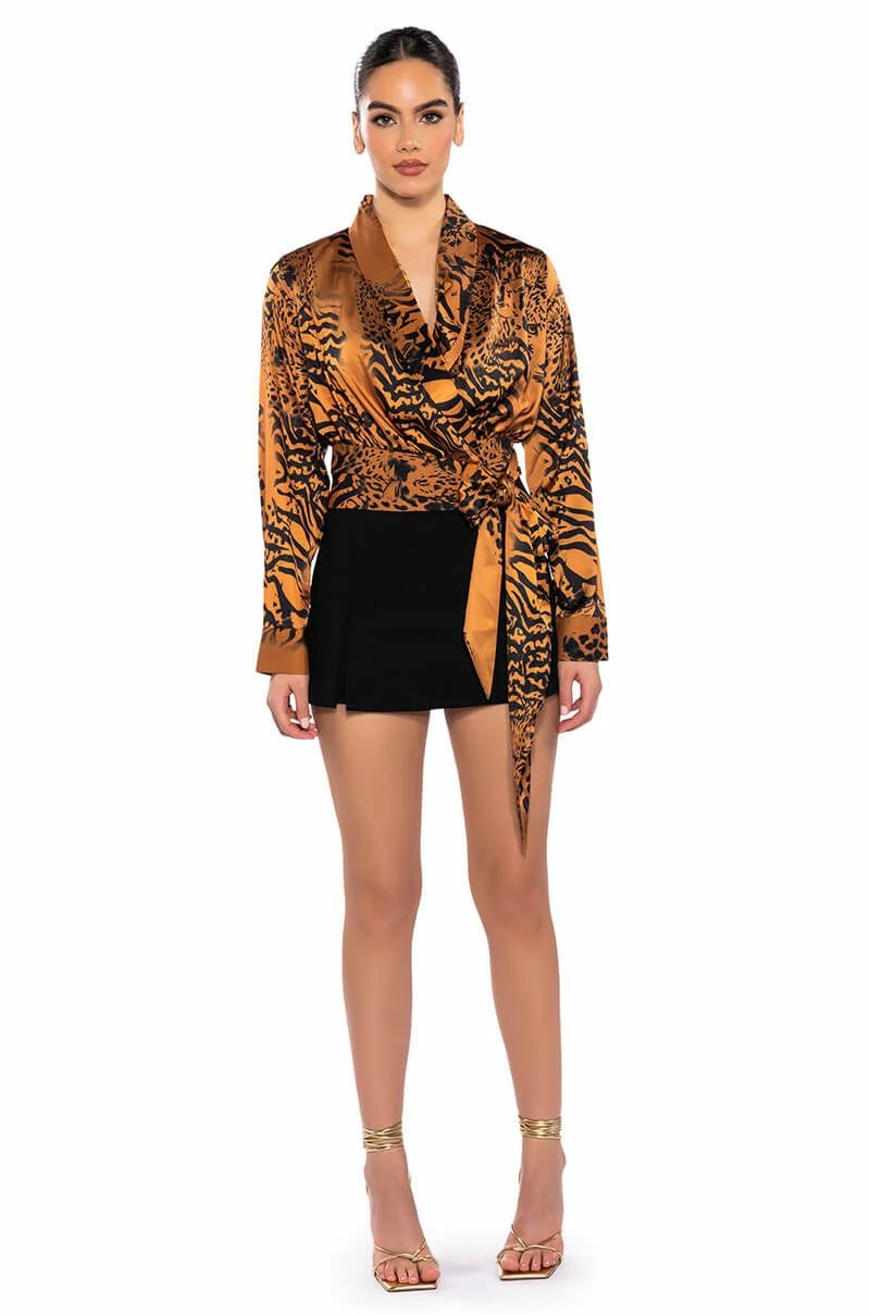 SAFARI SATIN PRINTED BLOUSE - Image 3