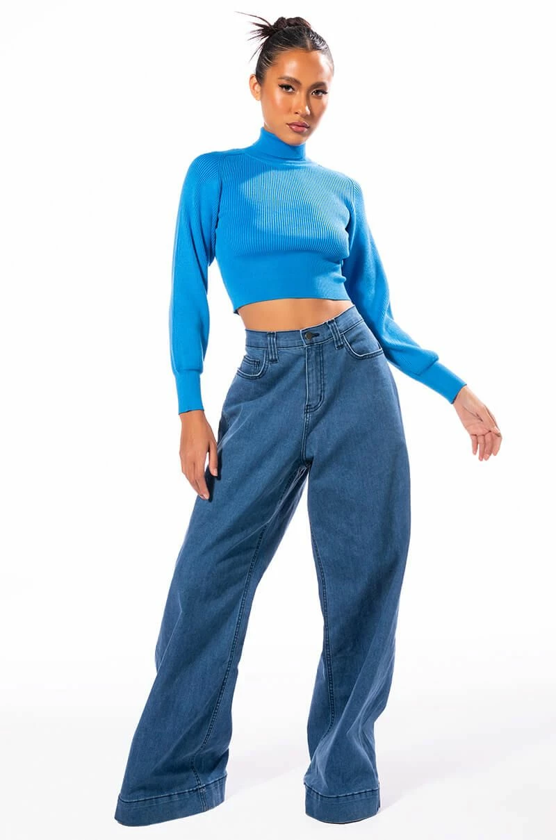 SAGE CROPPED TURTLENECK SWEATER - Image 3