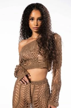 SAND DUNES LONG SLEEVE CROCHET TOP AND MAXI SKIRT SET