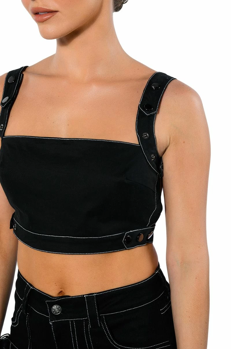 SECRET ADMIRER DENIM CROP TOP - Image 4