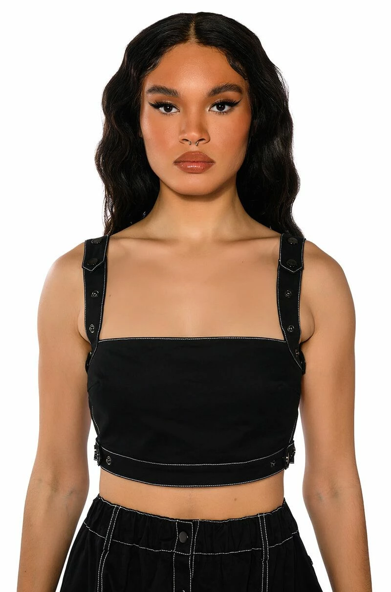 SECRET ADMIRER DENIM CROP TOP - Image 5